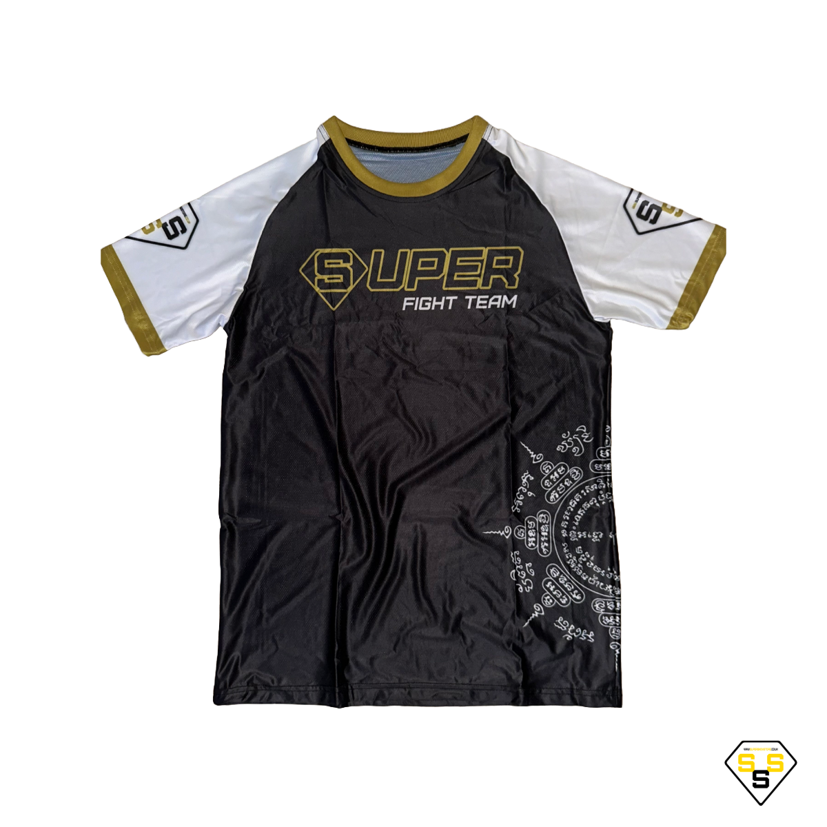 Super Fight Team Training Tee - Black/Gold/White